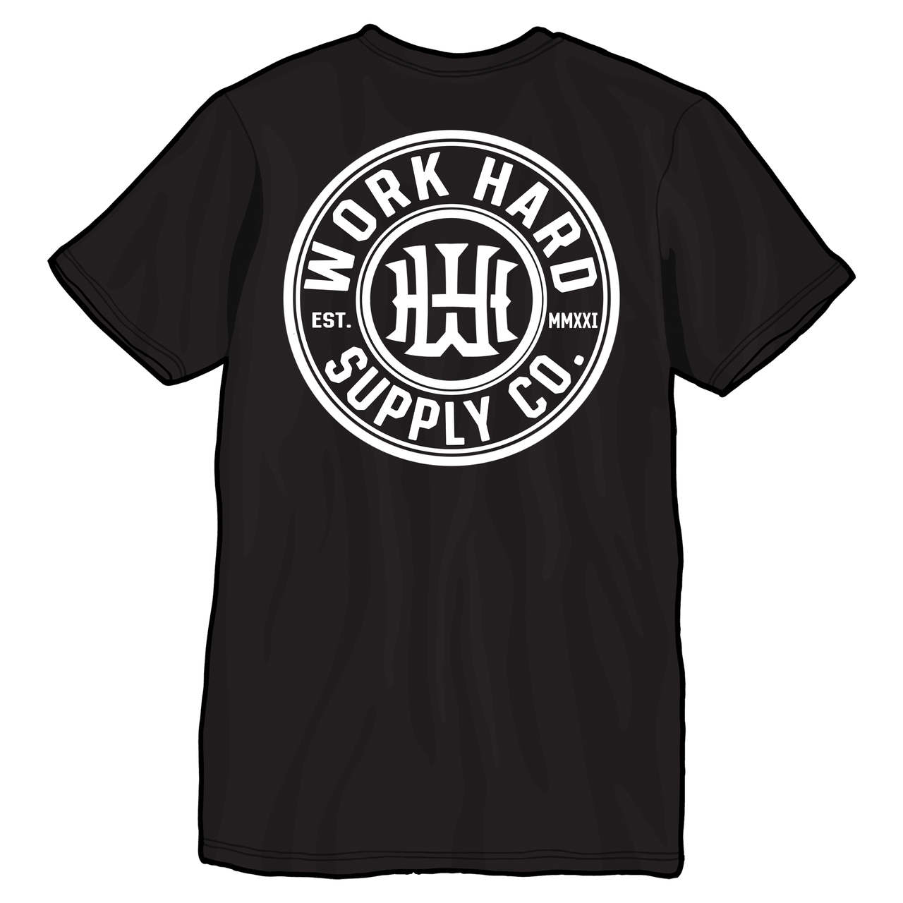 Work Hard White Monogram-Work Hard Supply Co.